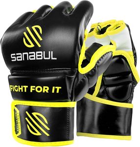 Gants de grappin professionnels en cuir de paume ouverte MMA pour hommes femmes soutien de poignet pour la formation d'arts martiaux Muay Thai Sparring - Product Image 1