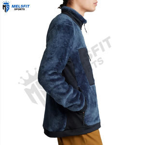 Veste d'hiver en polaire polaire pour homme avec logo personnalisé sur le devant, polaire sherpa doux, respirante, coupe-vent, fermeture éclair, vente en gros - Product Image 4