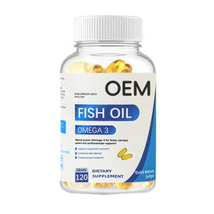 Suppléments OEM <span class=keywords><strong>Omega</strong></span> <span class=keywords><strong>3</strong></span> Softgel d'huile de poisson de haute mer Huile de poisson 1250mg DHA 12 EPA 18 Vitamine E D Suplementos Suppléments à base de plantes - Product Image 1
