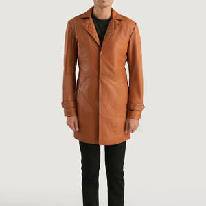 Abrigo de Cuero para Hombre, Estilo Trench, Elegante, Duradero, Corte Largo, Ideal para Invierno, Moda Urbana, Estilo Casual - Product Image 3