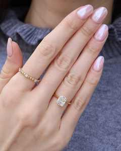 Bague de fiançailles en or massif et en argent 925 de haute qualité avec diamant cultivé en laboratoire - Product Image 5