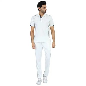 Conjunto de uniforme de cricket blanco superventas Logotipo de equipo personalizado y nombre camiseta de cricket sublimado sudor humedad Cricket Kit - Product Image 1