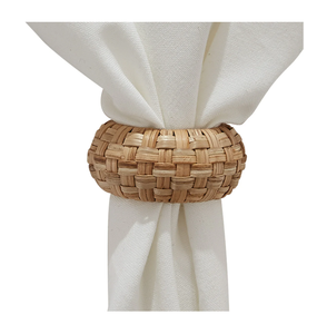 แหวนผ้าเช็ดปากทำจากหวาย6ชิ้นใน1ชุดอุปกรณ์ตกแต่งโต๊ะดีไซน์ล่าสุด - Product Image 3