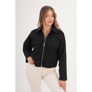 Chaqueta con Patrón Bouclé Negro al por Mayor para la Temporada de Otoño - Product Image 5