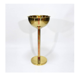 Soporte de cubo de hielo de vino de aluminio de Metal plateado hecho a mano más vendido y diseño de curva de alta calidad soporte de cubo de hielo para botella de vino - Product Image 6