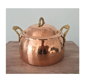 Olla de Cocina Redonda de Cobre Martillado, Diseño Estándar, Tamaño Personalizado, Plato para Cocinar Alimentos para Proveedor Mayorista - Product Image 2