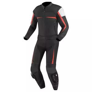 Combinaison de moto en cuir professionnelle en gros, vêtements de protection respirants à rayures noires et blanches, vêtements de sport de course à chaud - Product Image 4