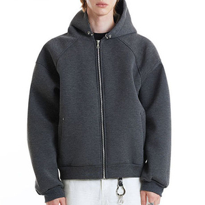 เสื้อฮู้ดมีซิปสำหรับผู้ชายเสื้อมีฮู้ดผ้าคอตตอนผ้าฟลีซสไตล์100% สำหรับฤดูหนาวออกแบบโลโก้ได้ตามต้องการ - Product Image 5