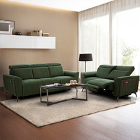 Ensemble de canapés inclinables modernes au design unique, rembourrés en mousse, avec dossier haut et coussin, couleur personnalisable, pieds en métal, pour centres commerciaux et villas