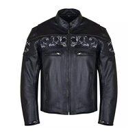 Jaket kulit pria, Model terbaru pengendara sepeda 2 Ton balap jaket kulit pria, Hip Hop grosir Premium Vintage 2 Ton jaket kulit pria