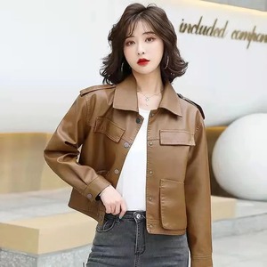 Manteau en cuir d'agneau véritable pour homme, style locomotive, nouvelle collection hiver, court, indestructible, style coréen, décontracté, imperméable, écologique, coupe-vent - Product Image 3