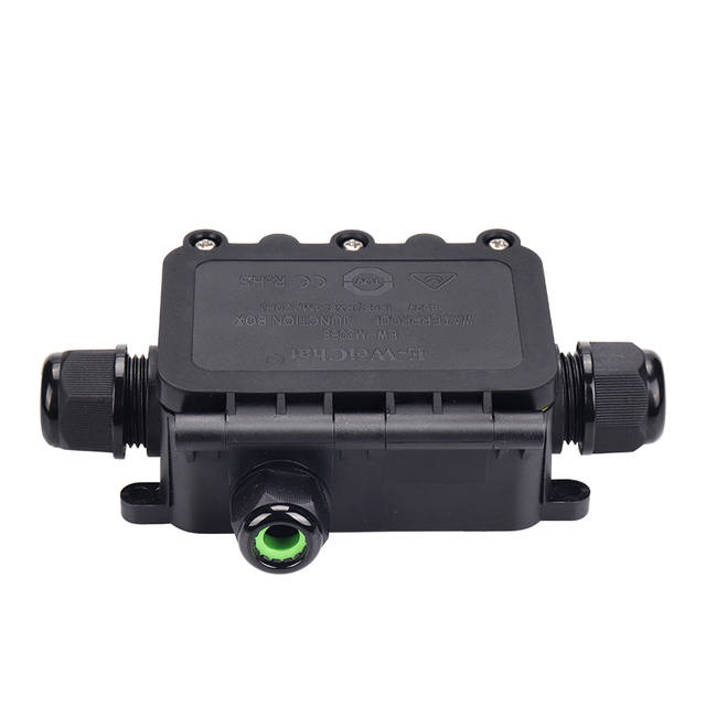E-Weichat IP68 M16 M20 Plastic 3 Way Outdoor CCTV Power Connections Waterproof Cable Junction Box EW-M2068-3T