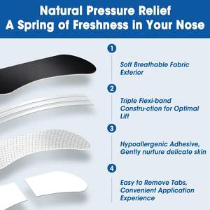 Bandes nasales YOJO pour le ronflement, bandes nasales respiratoires supplémentaires, réduisent le ronflement, aides pour les hommes et les femmes, résistantes à l'huile et à la transpiration - Product Image 3