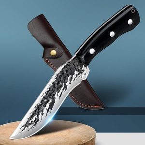 Couteau de cuisine en acier inoxydable fait main sur mesure avec manche en bois et gaine en cuir fin couteau Damas de la vie de chef - Product Image 1