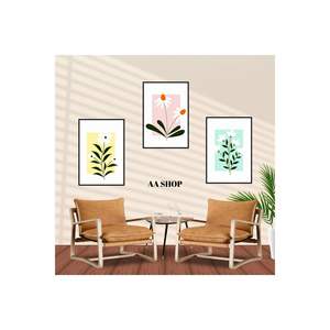 Juego de mesa MDF de 3 piezas con margaritas florales, marco de impresión de calidad, pinturas coloridas de margaritas - Product Image 2