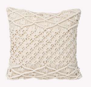 Housse de coussin en macramé tissée à la main Boho Home Decor Beautiful Work Art pour décor de chambre à coucher d'Inde - Product Image 2
