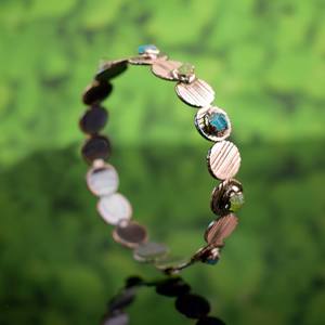 Natural Raw Peridot Apatite Bangle Vintage Anniversary Wedding Gemstone Minimal Bracelet Handmade Jewelry - Product Image 6