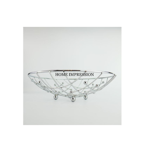 Modern Kitchen Fruit Bowl Wire Basket Shiny Iron Made <b>Storage</b> Food Organizer Holder Metal Wire Fruit Bowl Kitchen Organizer - Product Image 6