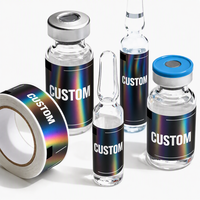 Autocollants pour flacons cosmétiques en PP amovibles sans résidus pour 3 ml, 5 ml, 10 ml, étiquettes autocollantes personnalisées imprimées sur rouleau, fournisseur