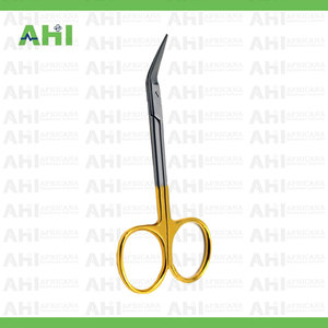 กรรไกรตัดผ้าก๊อซเกรดพรีเมียม ยี่ห้อ AHI รุ่น Class I ผลิตจากสแตนเลสสตีล ใช้งานด้วยมือ นำกลับมาใช้ใหม่ได้ ขนาด 145 มม. ด้ามโค้ง สำหรับงานผ่าตัด ได้รับการรับรองมาตรฐาน CE - Product Image 3