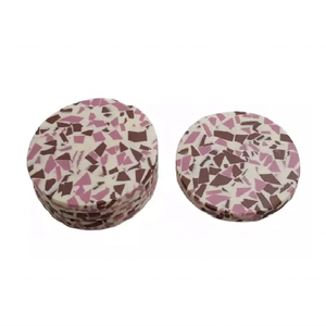 Fournisseur indien maison Design fantaisie Terrazzo rond tasse à thé tapis tapis meilleure vente prix vaisselle domestique verre sous-verre - Product Image 1