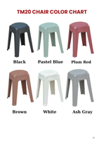 Tabouret et repose-pieds en plastique rembourrés et arrondis - Chaise empilable moderne, portable et résistante à l'eau pour appartement et salon
