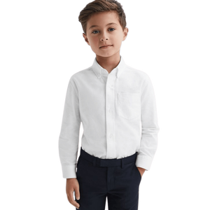 100% coton biologique Oxford chemise garçons à manches longues boutonné conception imprimé motif poche courte longueur XL enfant en bas âge vêtements - Product Image 1