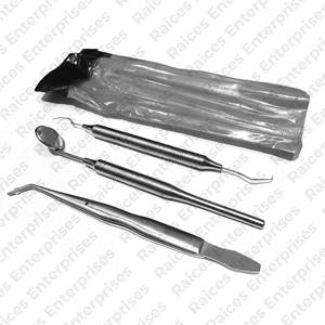 Juego de examen dental Manual de acero inoxidable de calidad de grado alemán con instrumentos de Clase I certificados CE de tamaño personalizado - Product Image 1