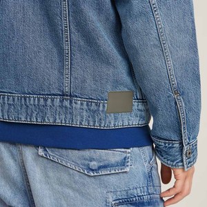 Veste en jean bleu foncé hommes fermeture à glissière col montant vêtements d'extérieur élégant Streetwear inspiré respirant sans couture décontracté avant - Product Image 5