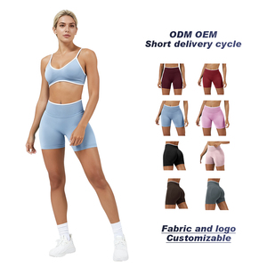 Short de sport compressif sans couture pour femme, taille haute, tissu extensible quadridirectionnel, taille élastique, séchage rapide, effet rehausseur de hanches, idéal <span class=keywords><strong>yoga</strong></span> - Product Image 5