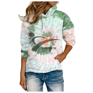 Sudadera con capucha de mujer con logotipo de impresión personalizado de alta calidad, Sudadera con capucha y cuello flexible de Material personalizado - Product Image 1