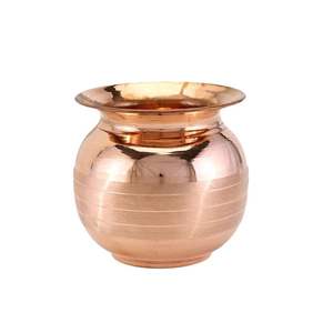 หม้อน้ำทองแดง lota พร้อมฐานหนักและขัดเงาสำหรับการใช้ห้อง Pooja และการปฏิบัติแบบดั้งเดิม - Product Image 4