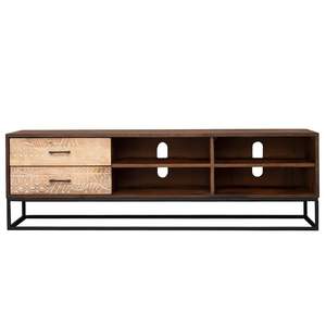 Meuble TV moderne en bois de manguier sculpté avec pieds en métal, rangement, meubles de salon de haute qualité, 10 pièces - Product Image 2