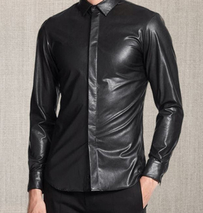 Chemise en cuir suédé pour hommes de la meilleure qualité, teintée en toile solide à l'avant, séchage rapide, cuir véritable, été écologique - Product Image 4
