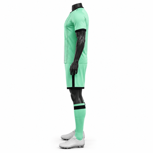 Custom Mint Green Soccer Uniform Breathable Polyester Football Kit Quick Dry <b>Training</b> Jersey Shorts <b>Socks</b> Set for Men Team Wear - Product Image 4
