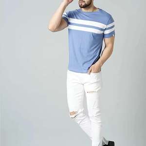 T-shirt en coton à col en O pour hommes, manches courtes, couleur unie, tenue décontracté d'été, style mode, vente en gros personnalisée OEM - Product Image 5