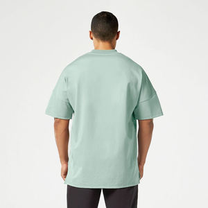 Personalizada 100% algodón camisetas de los hombres de peso pesado 280 GSM Oversize drop hombro hombre Camiseta con aberturas laterales streetwear hombre Camiseta - Product Image 4