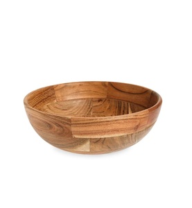 Prix de gros bol de service en bois pur de couleur naturelle pour la salle à manger et la décoration de table - Product Image 1