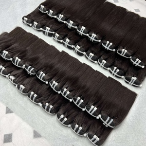 Natural Bone Straight Hair from 8"-40" Bone Straight Bundles Hair Extensions Raw Hair Super Double Drawn Wholesale Price - Product Image 1