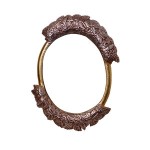 Bordure de feuille Forme ovale Forme ovale Cadre de miroir élégant Conception de feuille bleue Cadre de miroir de luxe Décoration de la maison Appareil Hôtel - Product Image 5