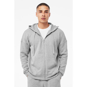 Sudadera con capucha y cremallera para hombre con logotipo bordado, opciones de impresión personalizadas disponibles para pedidos al por mayor a granel, tela de algodón - Product Image 3