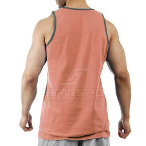 Camiseta sin mangas deportiva para hombre personalizada al por mayor, ropa de fitness de punto transpirable en estilo informal de color sólido - Product Image 4