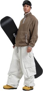 Pantalon de ski et de snowboard plat pour hommes et femmes avec plusieurs poches coupe ample style décontracté pour adultes - Product Image 2