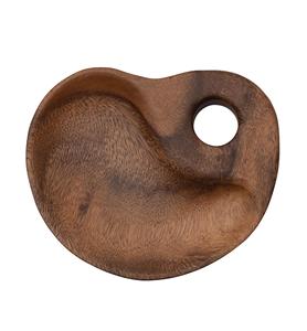 Plateau en bois d'acacia avec poignée, service de table naturel, 9 po de longueur x 7 po de largeur x 1 po de hauteur, plateau de centre de table, plateau ottoman de style campagnard pour la cuisine - Product Image 1