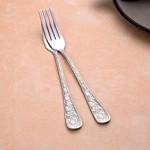 Lustre Bloom <b>Small</b> Silver Metal Forks Set of 2-Fruit Dessert Coffee <b>Spoon</b> Tableware - Product Image 5