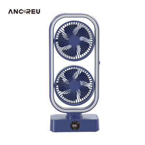 10000mAh USB Rechargeable Portable Desktop Fan With Lamp Low Silent Remote Control Twin <b>Tower</b> Table Fan Power Bank - Product Image 6