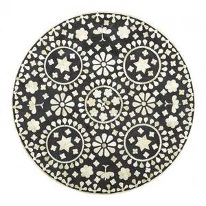 Fait à la main 2024 nouvel an moderne ottoman os incrustation hautement poli noir résine Convertible pour chambre maison Villa-pour salon - Product Image 2