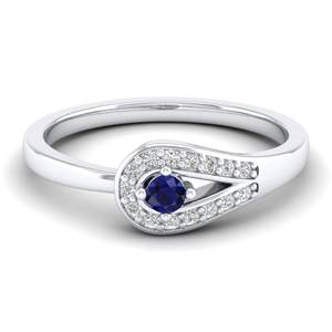 Anillo Minimalista REYES de Plata de Ley 925 con Baño de Rodio y Zafiro Azul, Certificado GRA, Joyería Fina con Moissanita para Ella - Product Image 5