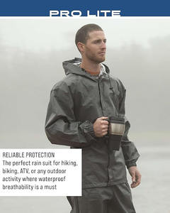 Chaqueta Cortavientos Unisex Pro Lite con Capucha, Informal, Sólida, Impermeable, Transpirable, Ligera y Confiable, Protección para Clima Húmedo - Product Image 6