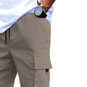 Custom <b>Mens</b> <b>Cargo</b> <b>Jogger</b> Pants 100% Cotton Canvas Breathable Quick Dry Elastic Waist Drawstring Multi Pocket Casual Utility - Product Image 5